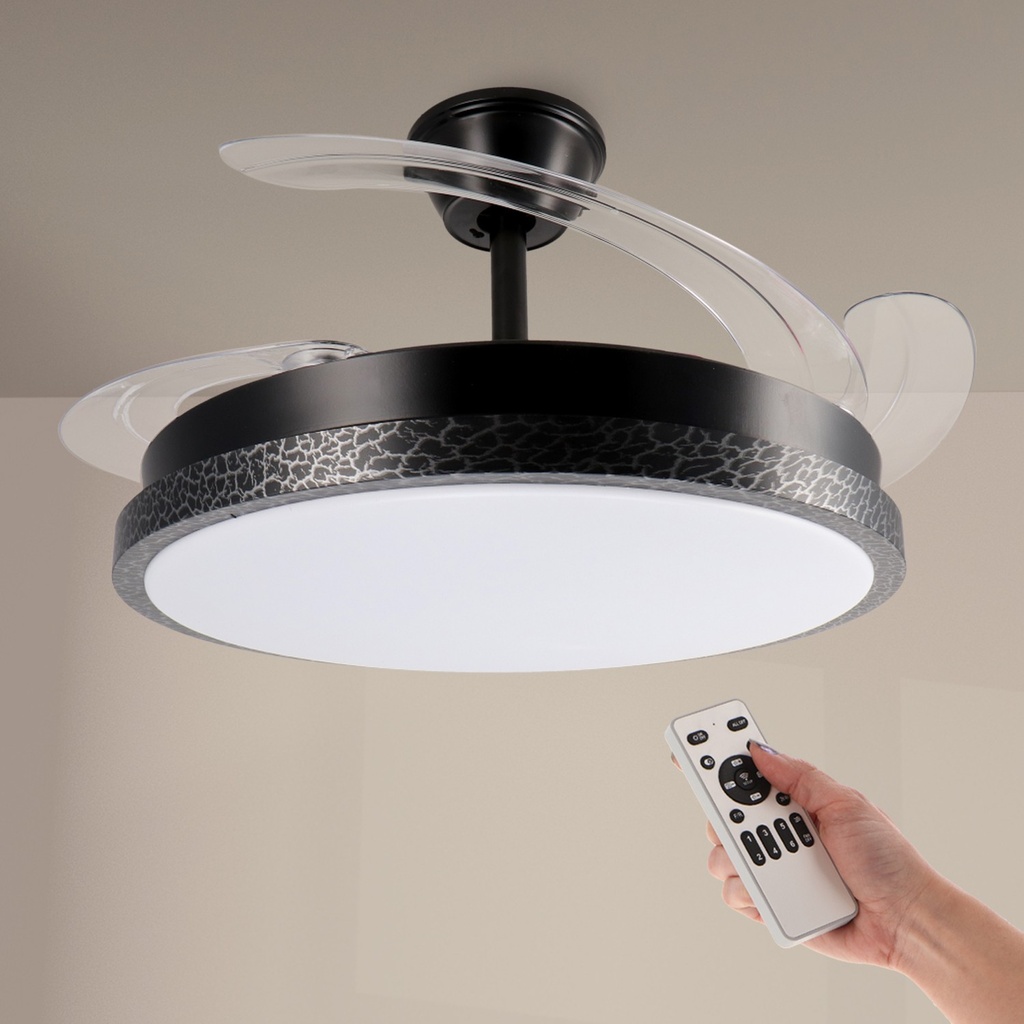 Ventilador aspas retractil negro