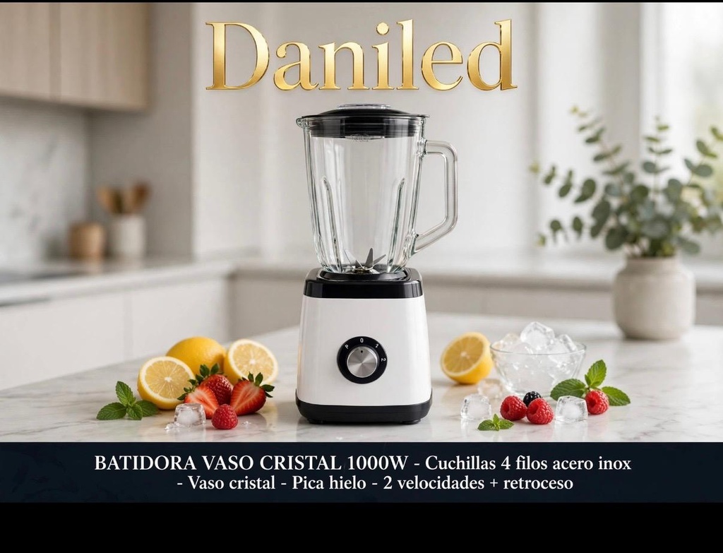 BATIDOR VASO CRISTAL KUKEN 1000W
