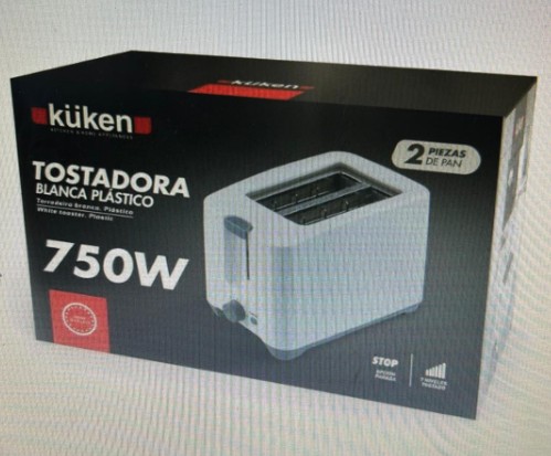 Tostadora blanca plástico 750W Küken
